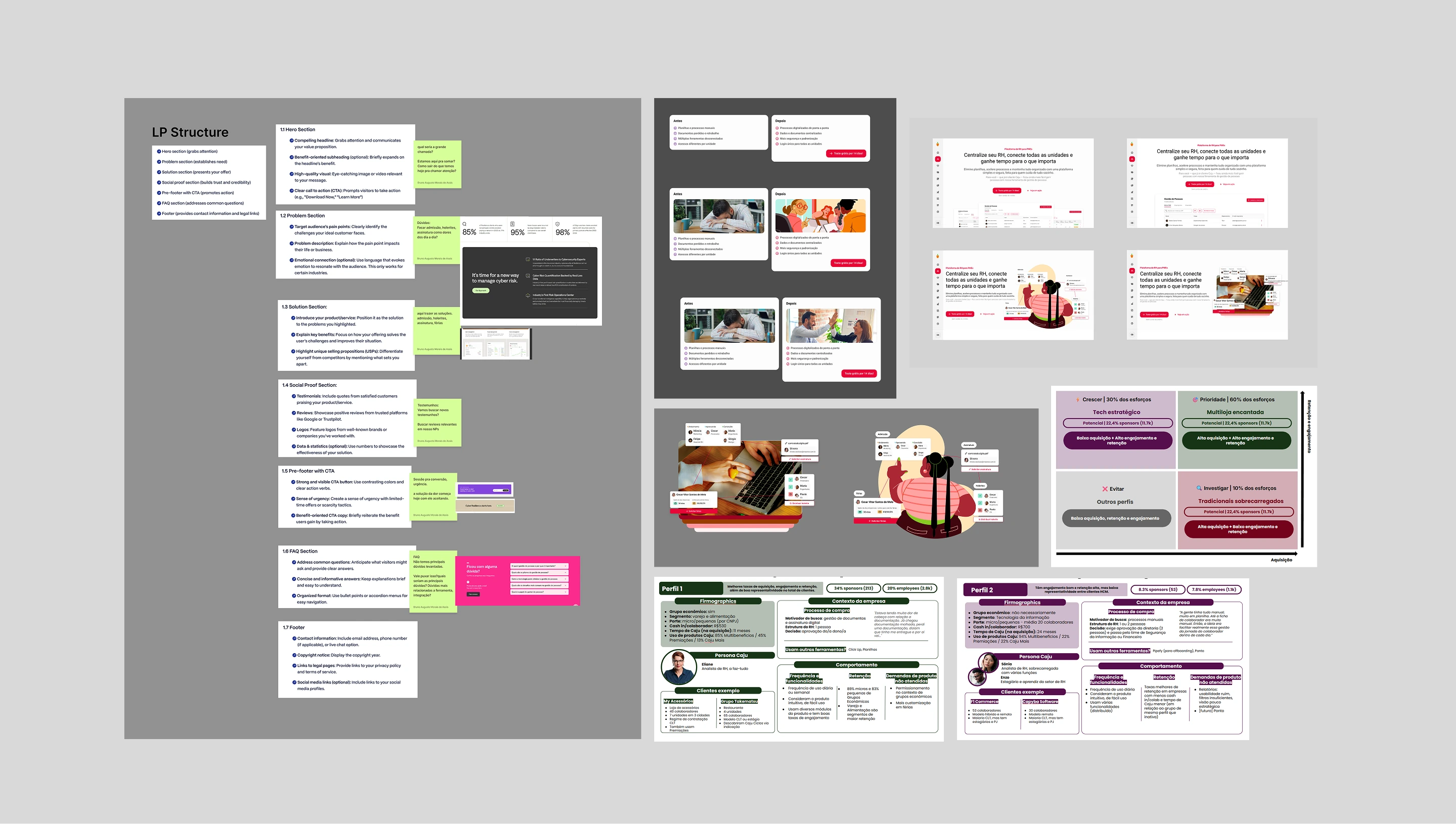 Explorações e estudos visuais do processo de ideação