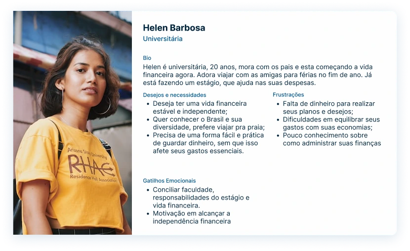 Persona — Helen Barbosa, university student